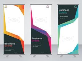 business banner roll up set standee banner mall. vektor