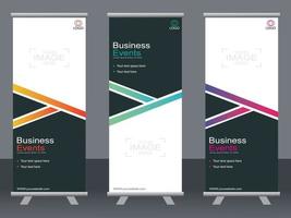 business banner roll up set standee banner mall. vektor