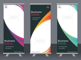 Business-Banner-Roll-up-Set Standee-Banner-Vorlage. vektor