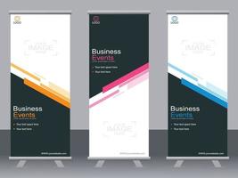 Business-Banner-Roll-up-Set Standee-Banner-Vorlage. vektor