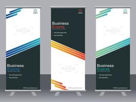 Business-Banner-Roll-up-Set Standee-Banner-Vorlage. vektor