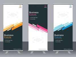 Business-Banner-Roll-up-Set Standee-Banner-Vorlage Modernes Banner. vektor