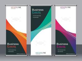 Business-Banner-Roll-up-Set Standee-Banner-Vorlage. vektor