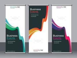 Business-Banner-Roll-up-Set Standee-Banner-Vorlage. vektor