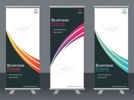 Business-Banner-Roll-up-Set Standee-Banner-Vorlage. vektor