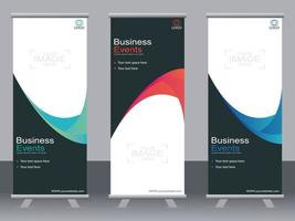 Business-Banner-Roll-up-Set Standee-Banner-Vorlage. vektor