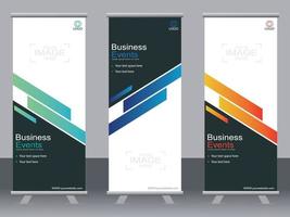 business banner roll up set standee banner mall modern banner. vektor