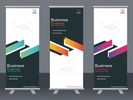 Business-Banner-Roll-up-Set Standee-Banner-Vorlage. vektor