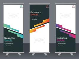 Business-Banner-Roll-up-Set Standee-Banner-Vorlage. vektor