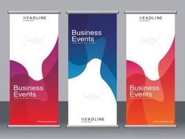 business banner roll up set standee banner mall. vektor