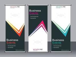 business banner roll up set, standee banner mall. vektor