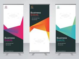 Business-Banner-Roll-up-Set Standee-Banner-Vorlage. vektor