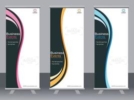 Business-Banner-Roll-up-Set Standee-Banner-Vorlage. vektor