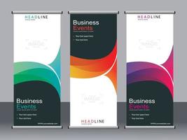 Business-Banner-Roll-up-Set Standee-Banner-Vorlage. vektor