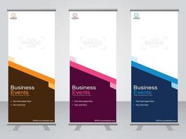 Business-Banner-Roll-up-Set Standee-Banner-Vorlage. vektor