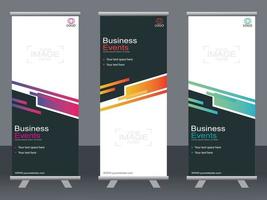 Business-Banner-Roll-up-Set Standee-Banner-Vorlage. vektor