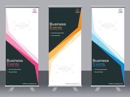 Business-Banner-Roll-up-Set Standee-Banner-Vorlage. vektor