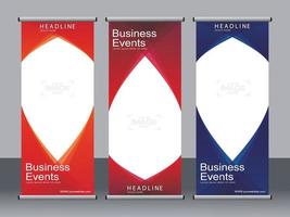 Business-Banner-Roll-up-Set, Standee-Banner-Vorlage. vektor