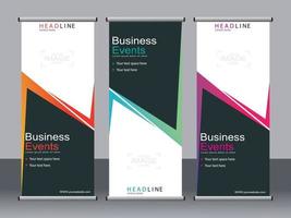 Business-Banner-Roll-up-Set, Standee-Banner-Vorlage. vektor