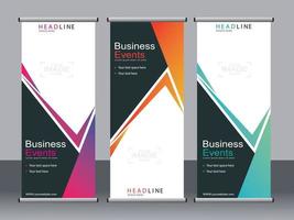 Business-Banner-Roll-up-Set Standee-Banner-Vorlage. vektor