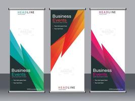 Business-Banner-Roll-up-Set Standee-Banner-Vorlage. vektor