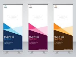 Business-Banner-Roll-up-Set Standee-Banner-Vorlage. vektor