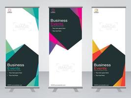 Business-Banner-Roll-up-Set Standee-Banner-Vorlage. vektor