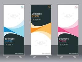 Business-Banner-Roll-up-Set Standee-Banner-Vorlage Modernes Banner. vektor