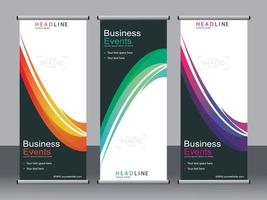 Business-Banner-Roll-up-Set Standee-Banner-Vorlage. vektor