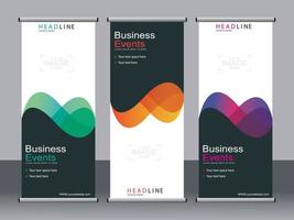 Business-Banner-Roll-up-Set Standee-Banner-Vorlage. vektor