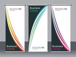 business banner roll up set standee banner mall. vektor