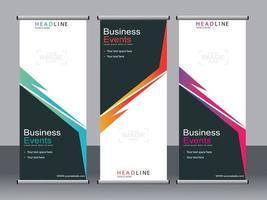 business banner roll up set standee banner mall. vektor