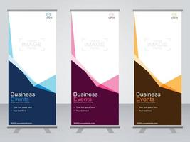 business banner roll up set standee banner mall. vektor