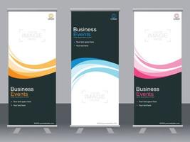 business banner roll up set standee banner mall modern banner. vektor