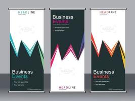 business banner roll up set standee banner mall. vektor