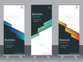 Business-Banner-Roll-up-Set Standee-Banner-Vorlage. vektor