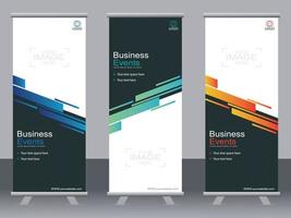 Business-Banner-Roll-up-Set Standee-Banner-Vorlage Modernes Banner. vektor