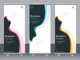 Business-Banner-Roll-up-Set Standee-Banner-Vorlage. vektor