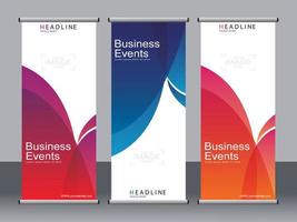 Business-Banner-Roll-up-Set, Standee-Banner-Vorlage. vektor