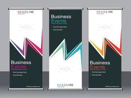 Business-Banner-Roll-up-Set Standee-Banner-Vorlage. vektor