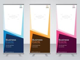 business banner roll up set standee banner mall. vektor