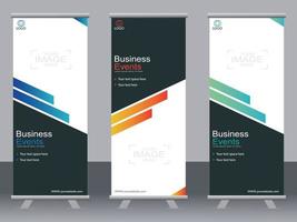 Business-Banner-Roll-up-Set Standee-Banner-Vorlage. vektor