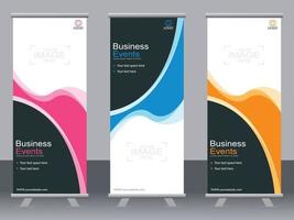 business banner roll up set standee banner mall modern banner. vektor