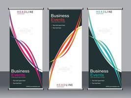 business banner roll up set standee banner mall. vektor