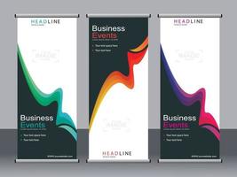 business banner roll up set standee banner mall. vektor