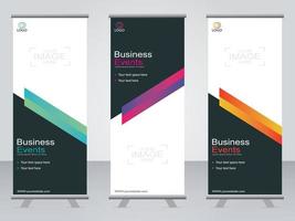 Business-Banner-Roll-up-Set Standee-Banner-Vorlage. vektor