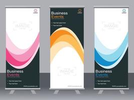 Business-Banner-Roll-up-Set Standee-Banner-Vorlage Modernes Banner. vektor