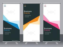 business banner roll up set standee banner mall. vektor