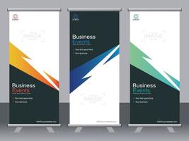 Business-Banner-Roll-up-Set Standee-Banner-Vorlage. vektor