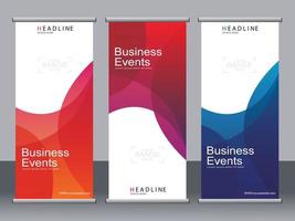 Business-Banner-Roll-up-Set Standee-Banner-Vorlage. vektor